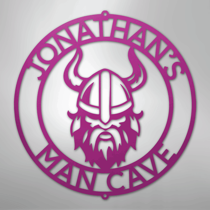 Custom Metal Wall Art - Personalized Viking Circle Monogram Sign Purple