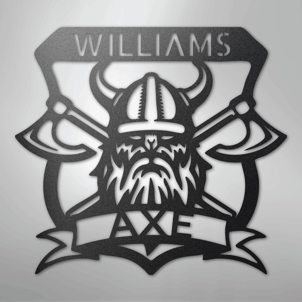Custom Metal Wall Art - Personalized Viking Axe Sign