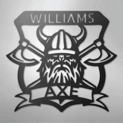 Custom Metal Wall Art - Personalized Viking Axe Sign