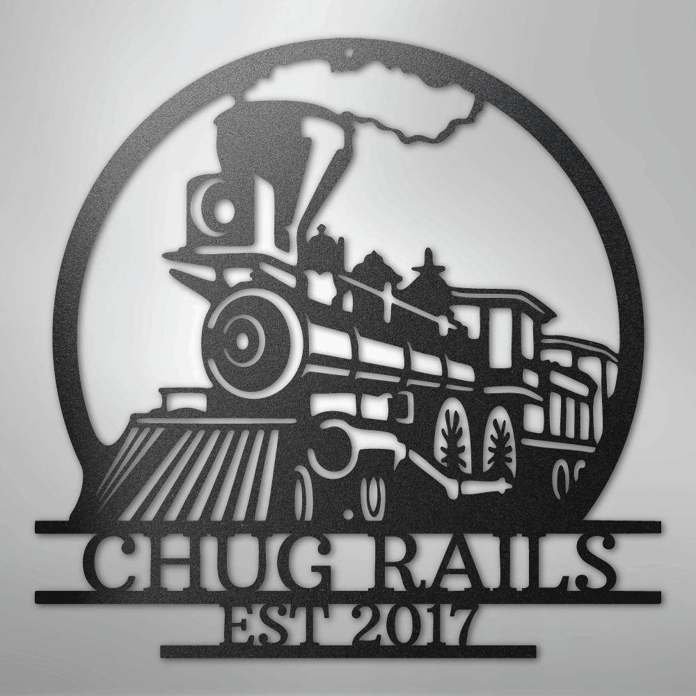 Custom Metal Wall Art - Personalized Steam Train Name Sign