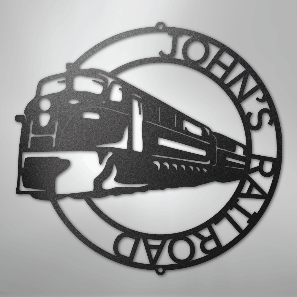 Custom Metal Wall Art - Personalized Modern Train Sign