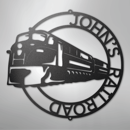 Custom Metal Wall Art - Personalized Modern Train Sign