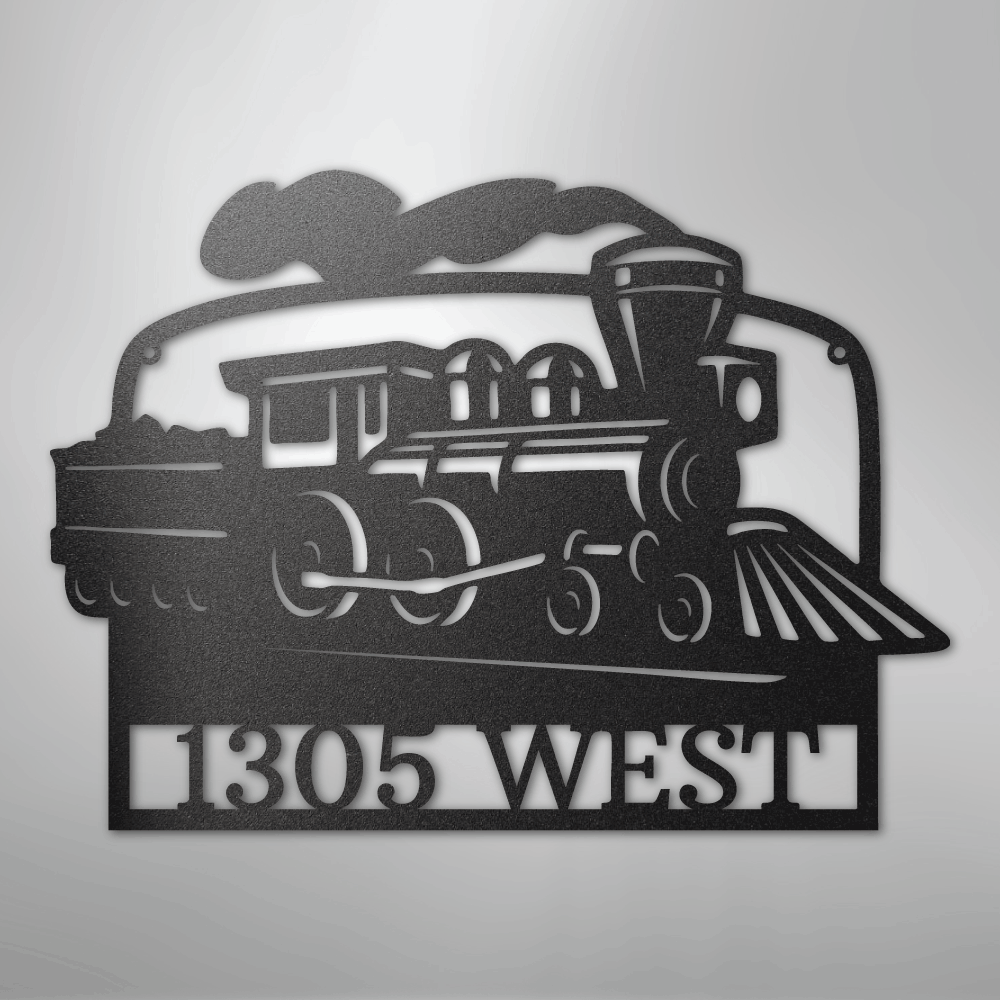 Custom Metal Wall Art - Personalized Coal Train Monogram Sign