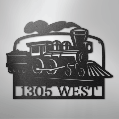 Custom Metal Wall Art - Personalized Coal Train Monogram Sign
