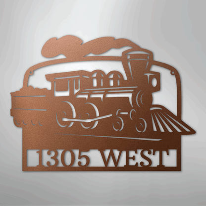 Custom Metal Wall Art - Personalized Coal Train Monogram Sign Copper