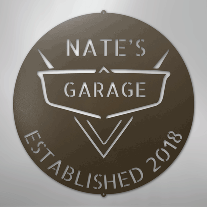 Custom Metal Wall Art - Personalized Classic Car Garage Plaque Stone