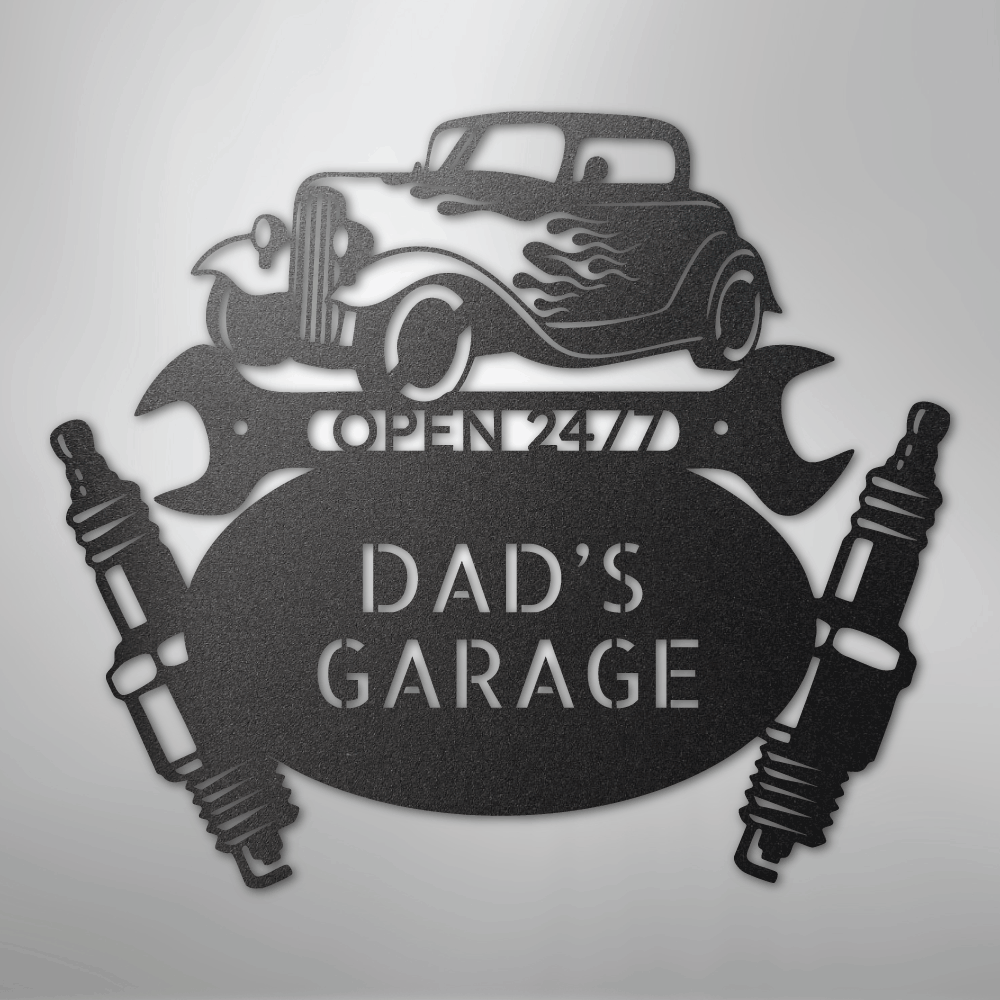Custom Metal Wall Art - Personalized Dad's Garage Sign