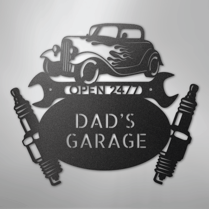 Custom Metal Wall Art - Personalized Dad's Garage Sign