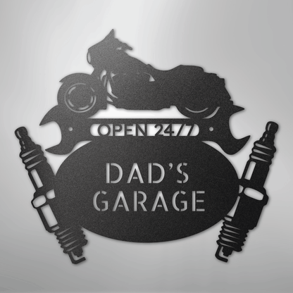 Custom Metal Wall Art - Personalized Dad's Garage Sign