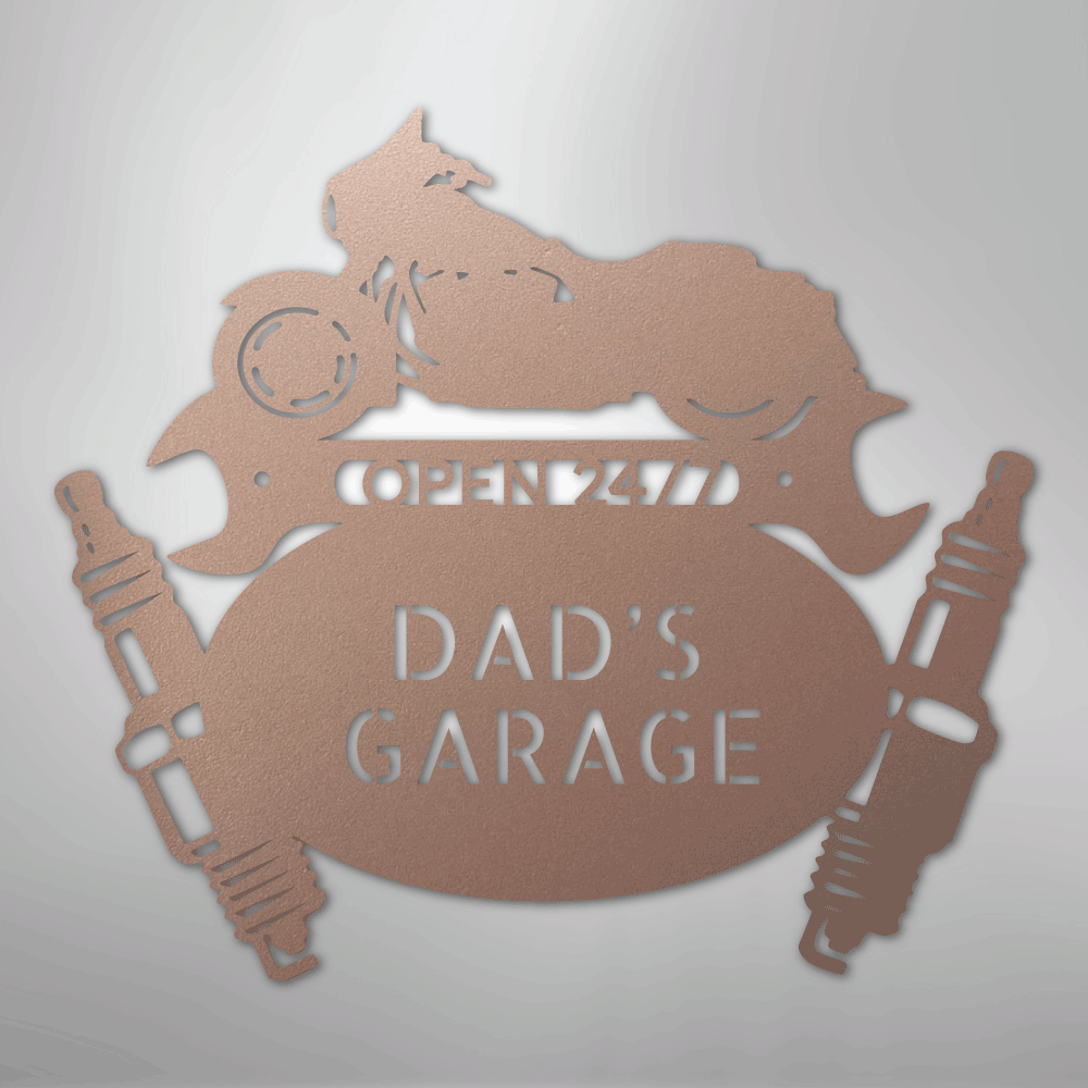 Custom Metal Wall Art - Personalized Dad's Garage Sign Rose
