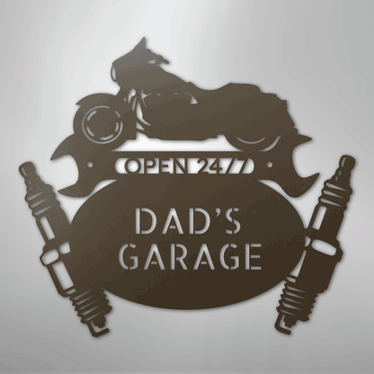 Custom Metal Wall Art - Personalized Dad's Garage Sign Stone