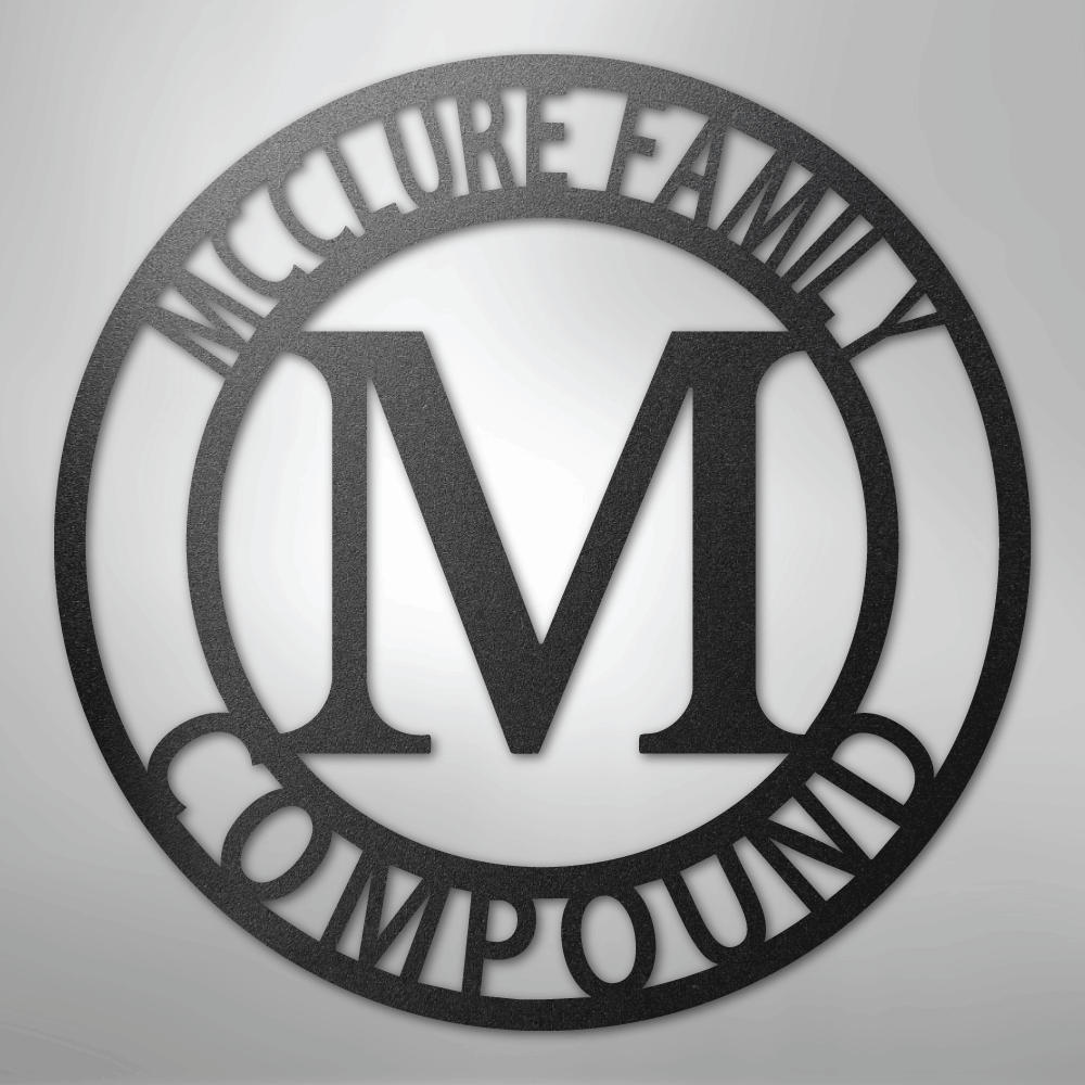 Custom Metal Wall Art - Split Letter Family Name Sign