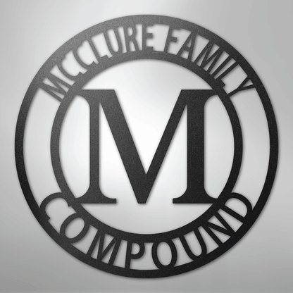 Custom Metal Wall Art - Split Letter Family Name Sign