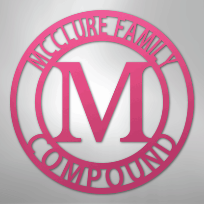 Custom Metal Wall Art - Split Letter Family Name Sign Pink