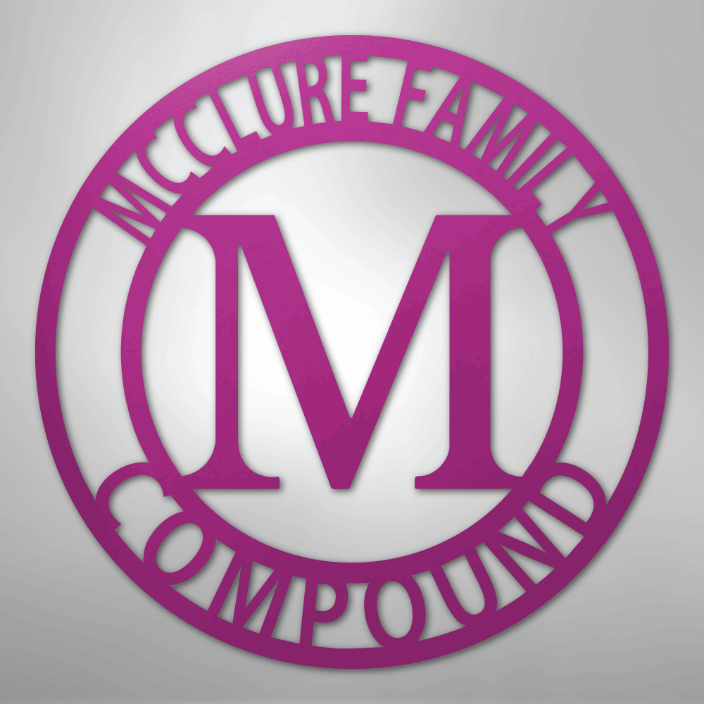 Custom Metal Wall Art - Split Letter Family Name Sign Purple