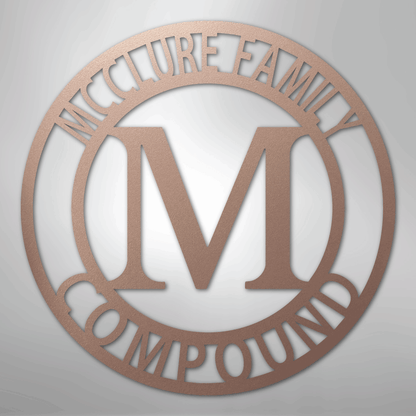Custom Metal Wall Art - Split Letter Family Name Sign Rose