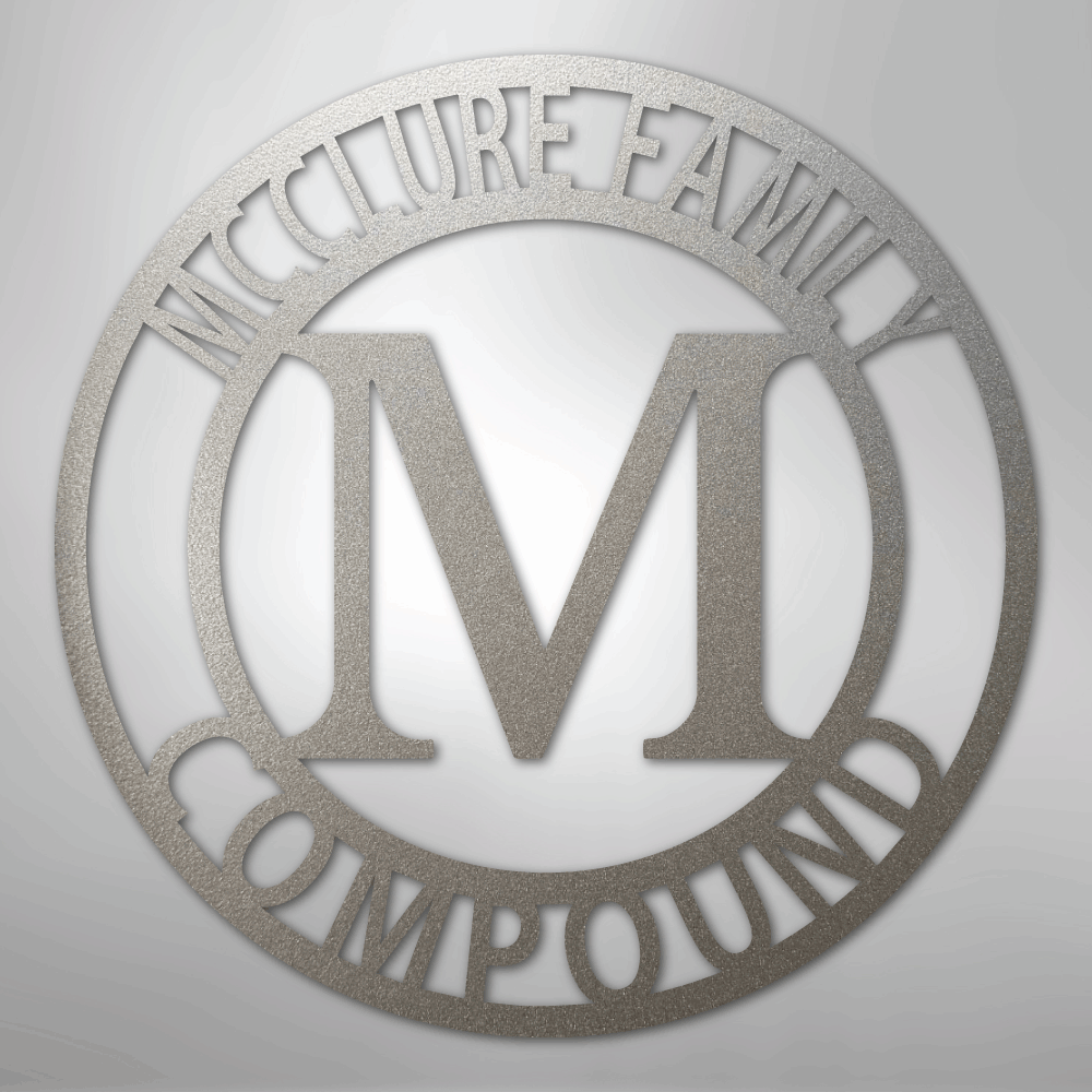 Custom Metal Wall Art - Split Letter Family Name Sign Silver