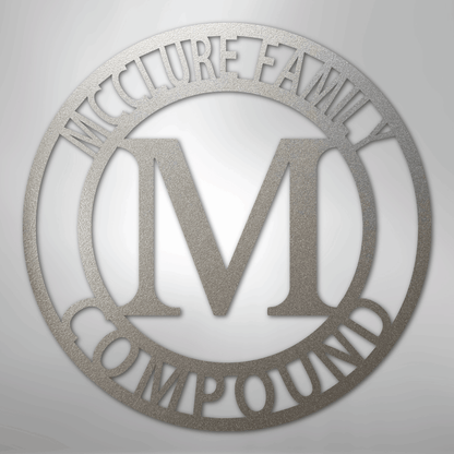 Custom Metal Wall Art - Split Letter Family Name Sign Silver