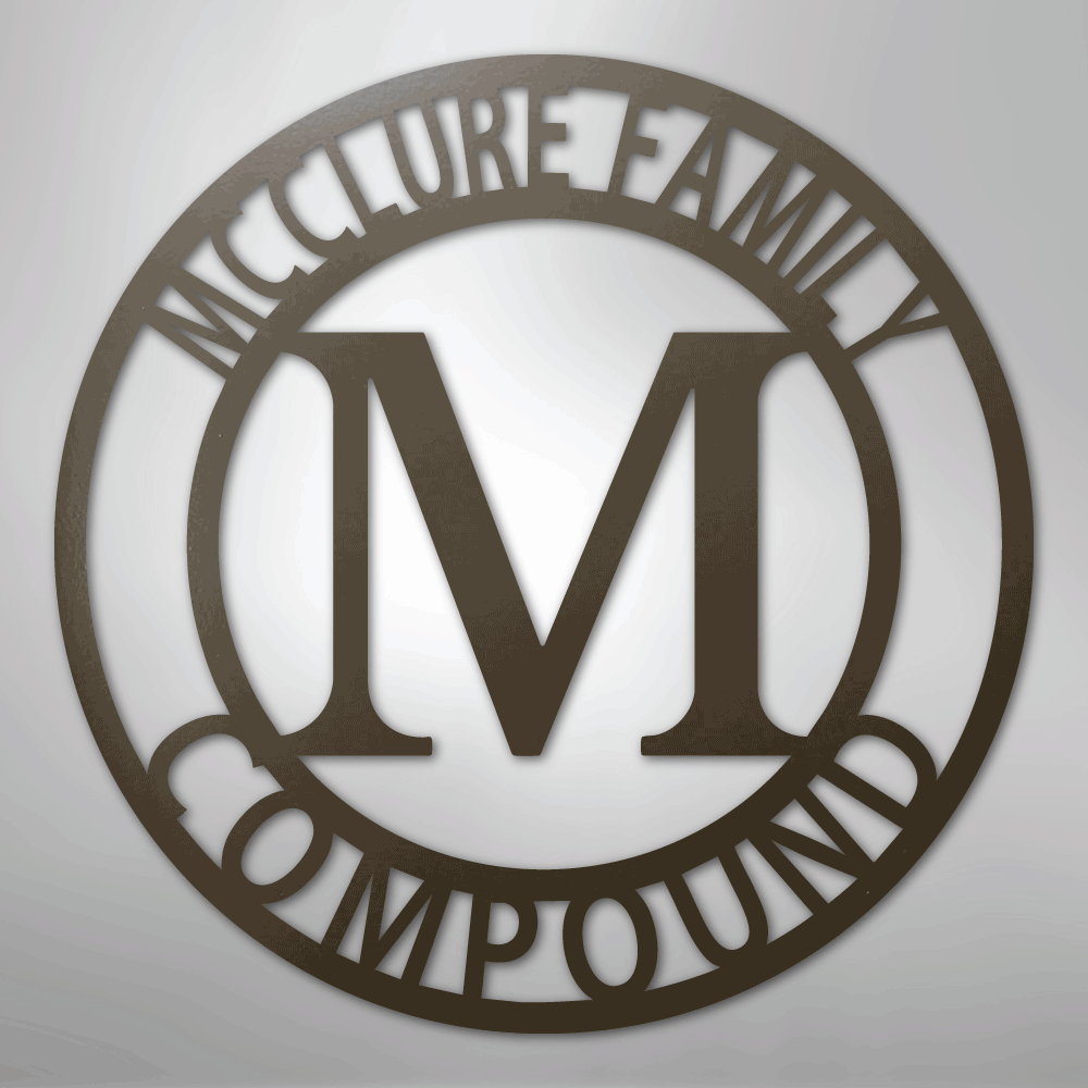 Custom Metal Wall Art - Split Letter Family Name Sign Stone