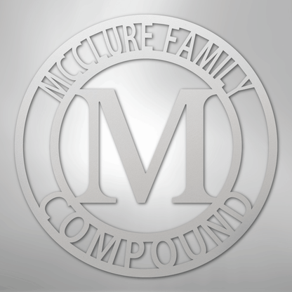Custom Metal Wall Art - Split Letter Family Name Sign White