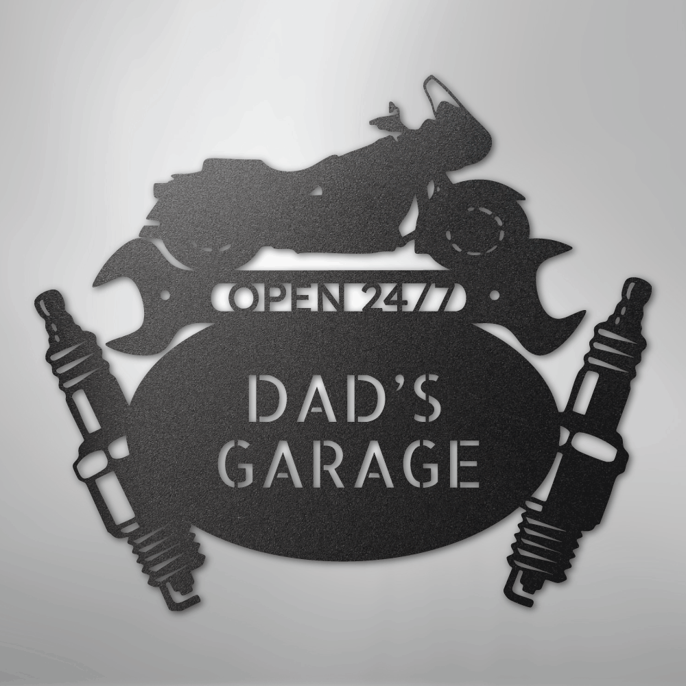 Custom Metal Wall Art - Personalized Cruiser Garage Name Sign