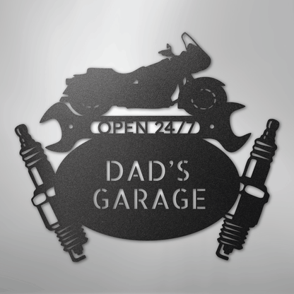 Custom Metal Wall Art - Personalized Cruiser Garage Name Sign