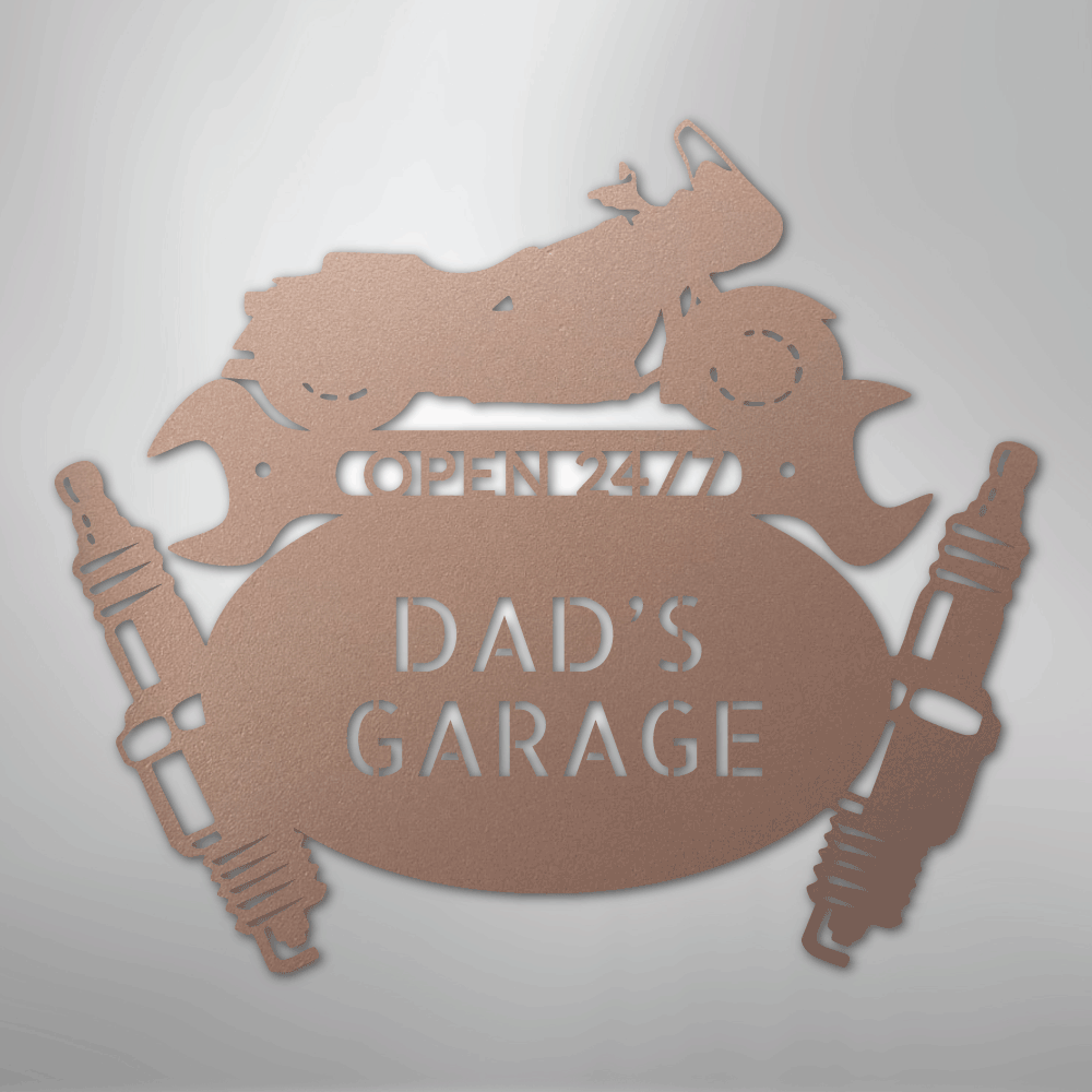 Custom Metal Wall Art - Personalized Cruiser Garage Name Sign Rose