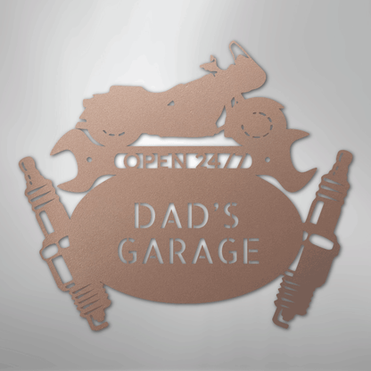 Custom Metal Wall Art - Personalized Cruiser Garage Name Sign Rose