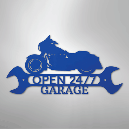 Custom Metal Wall Art - Personalized Garage Sign Blue