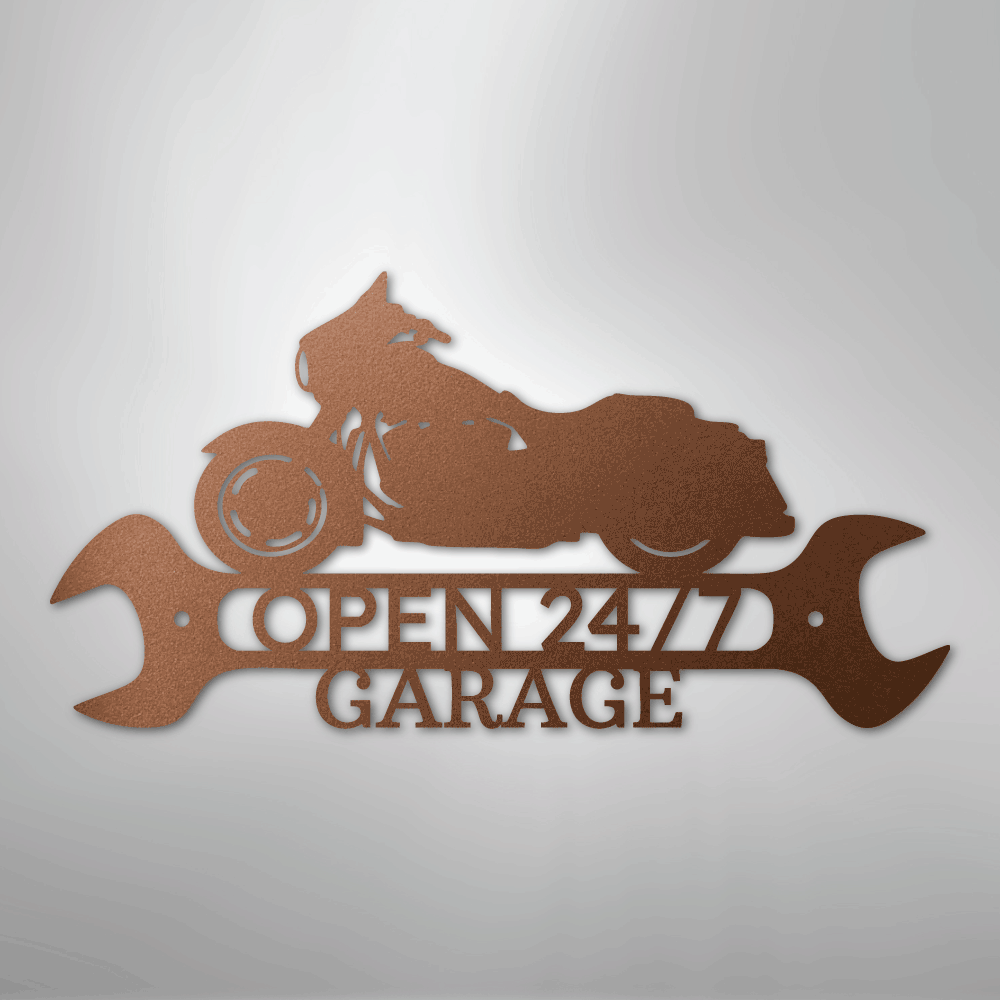 Custom Metal Wall Art - Personalized Garage Sign Copper