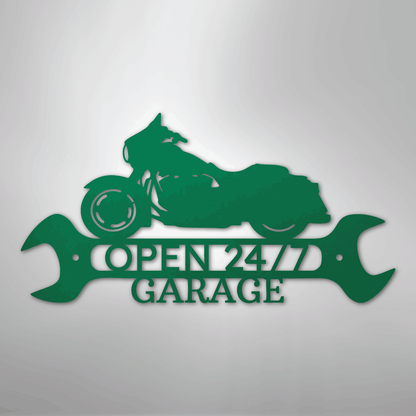 Custom Metal Wall Art - Personalized Garage Sign Green