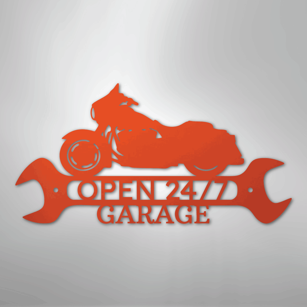 Custom Metal Wall Art - Personalized Garage Sign Orange