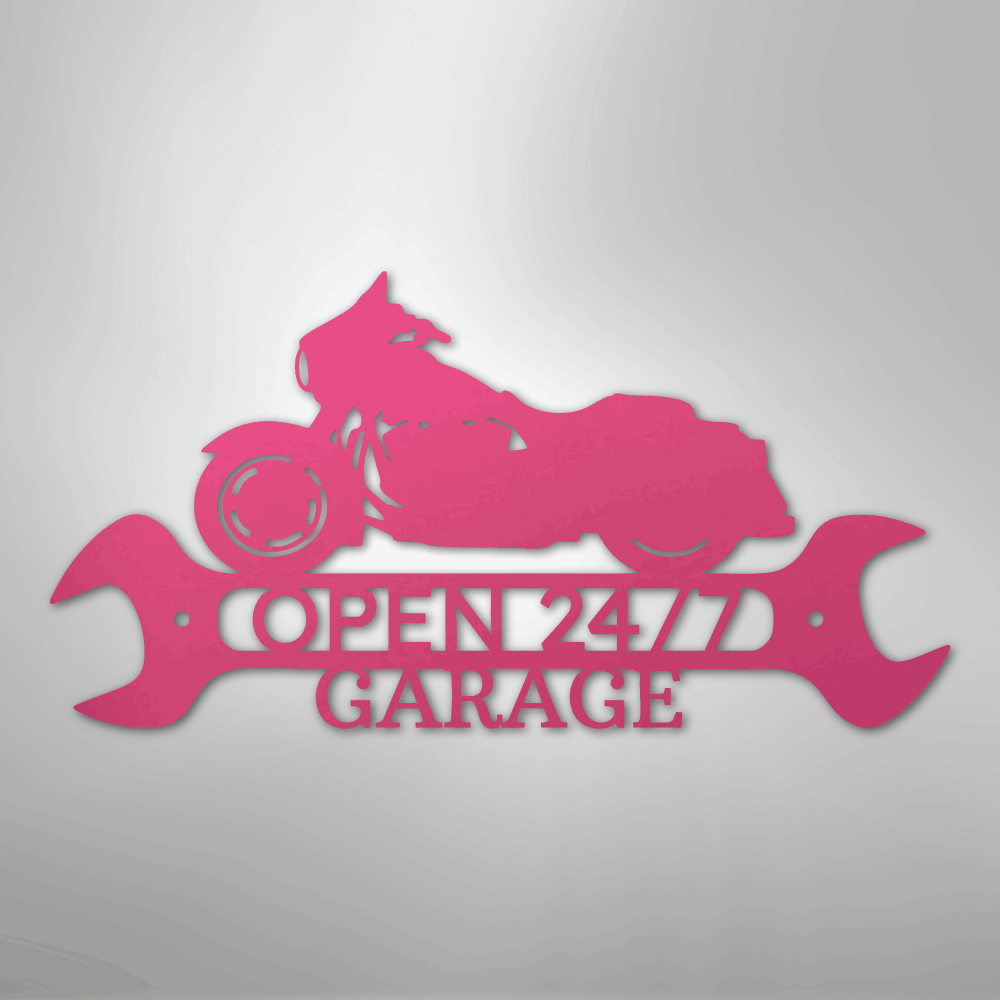 Custom Metal Wall Art - Personalized Garage Sign Pink