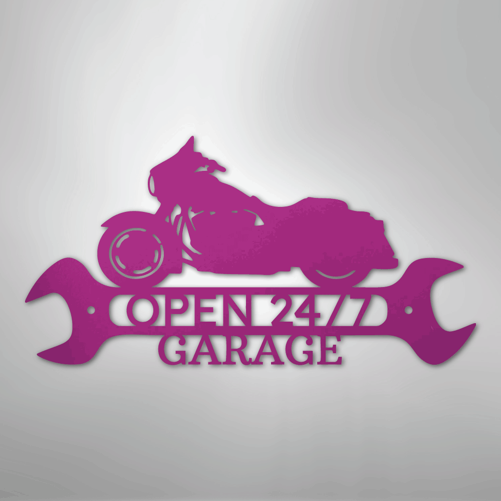 Custom Metal Wall Art - Personalized Garage Sign Purple