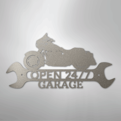 Custom Metal Wall Art - Personalized Garage Sign Silver