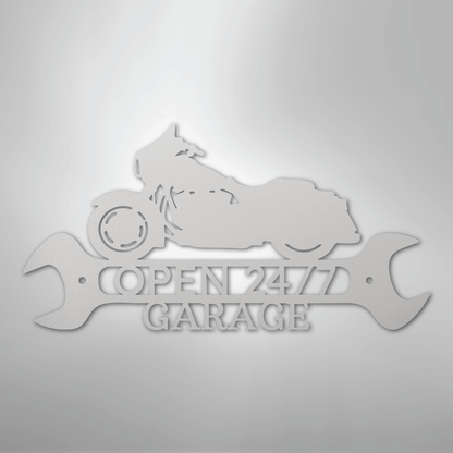Custom Metal Wall Art - Personalized Garage Sign White