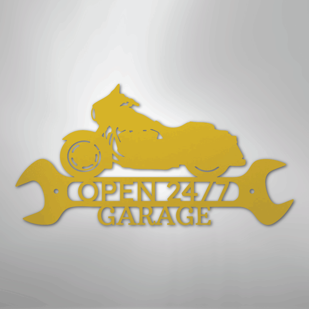 Custom Metal Wall Art - Personalized Garage Sign Yellow