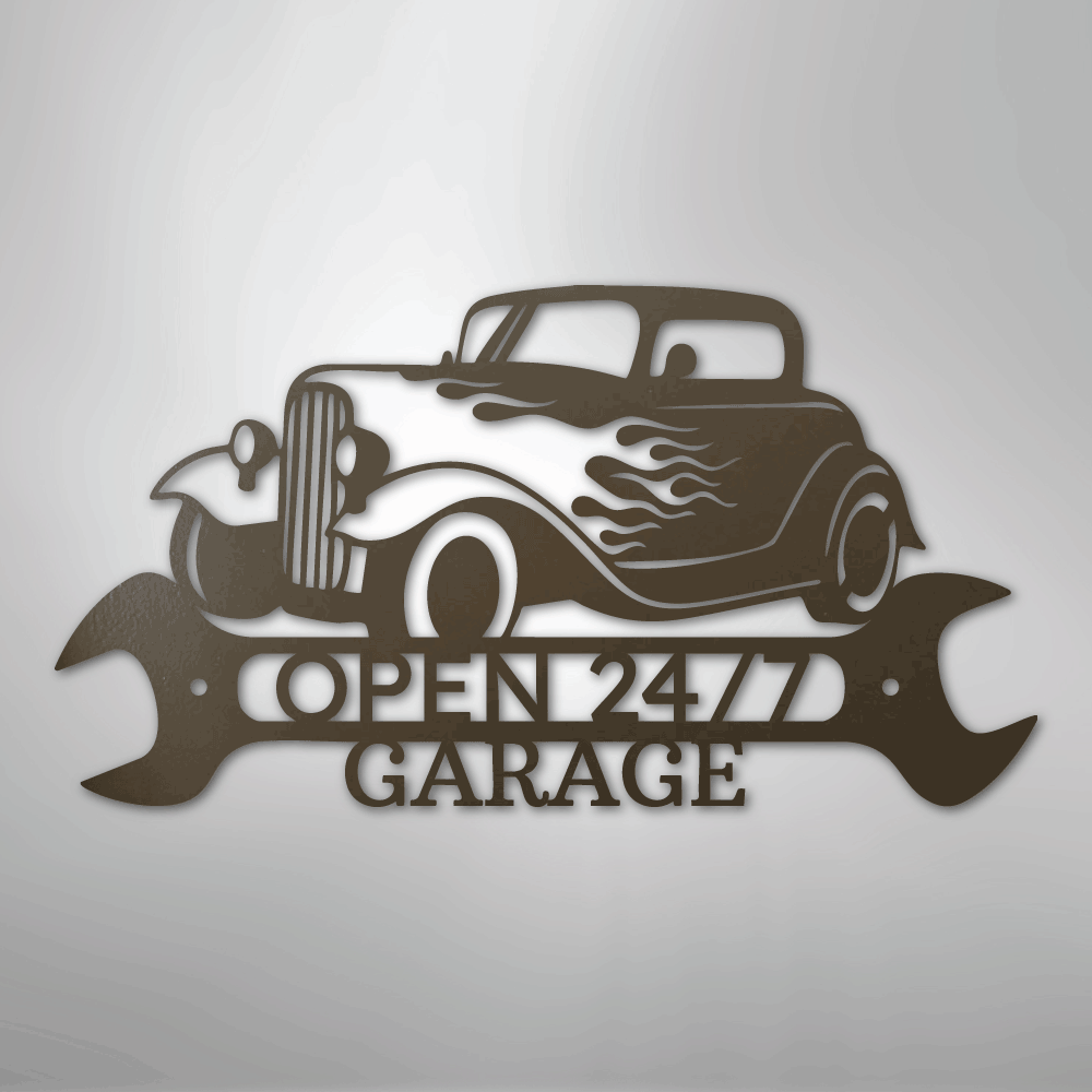 Custom Metal Wall Art - Personalized Garage Sign Stone