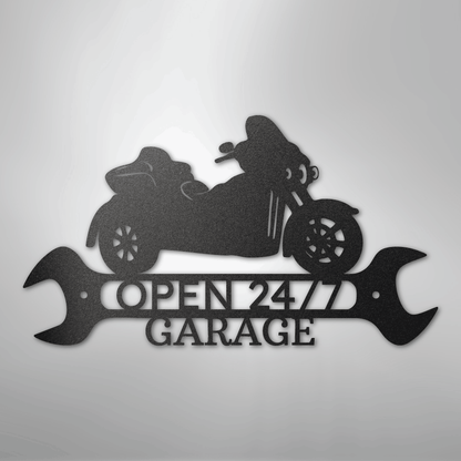 Custom Metal Wall Art - Personalized Motorbike Shop Name Sign