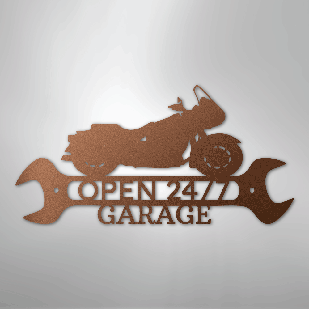 Custom Metal Wall Art - Personalized Cruiser Shop Name Sign Copper