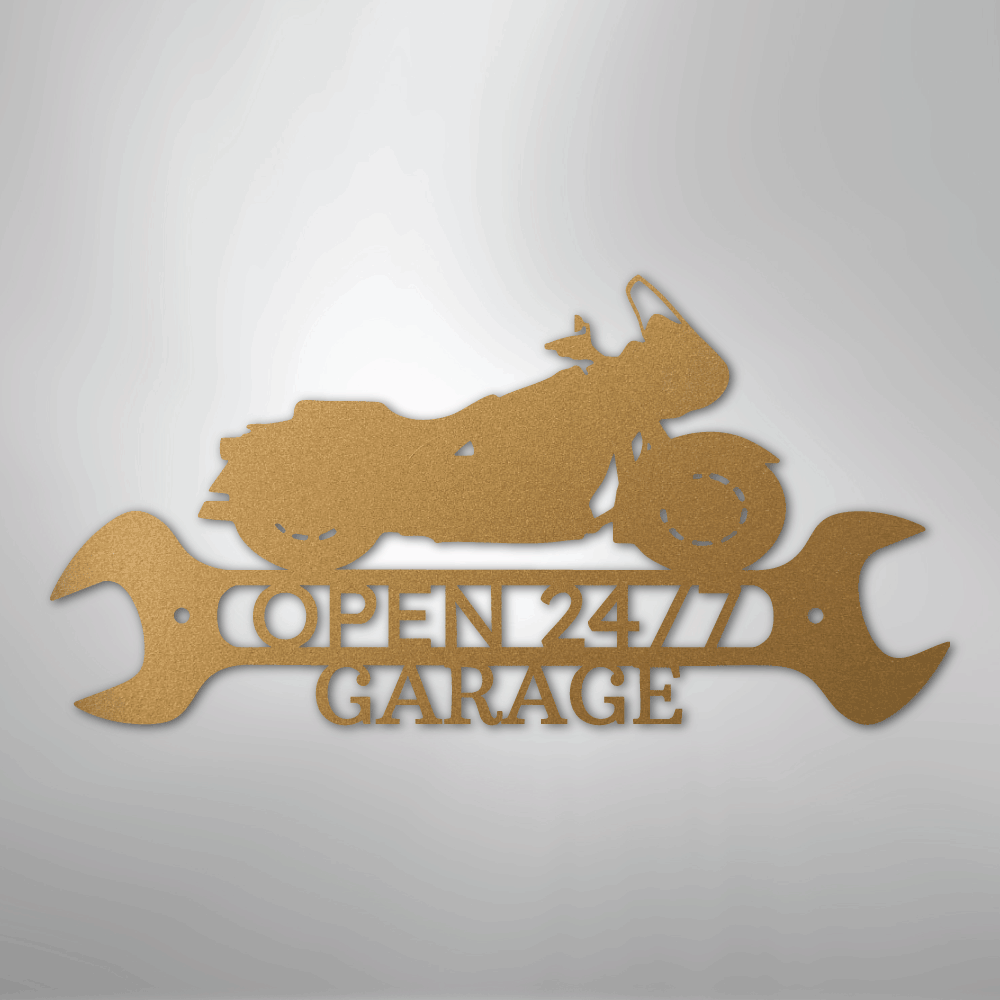 Custom Metal Wall Art - Personalized Cruiser Shop Name Sign Gold