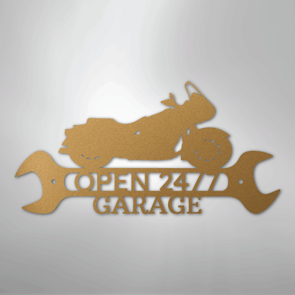 Custom Metal Wall Art - Personalized Cruiser Shop Name Sign Gold