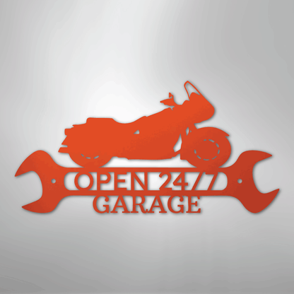 Custom Metal Wall Art - Personalized Cruiser Shop Name Sign Orange