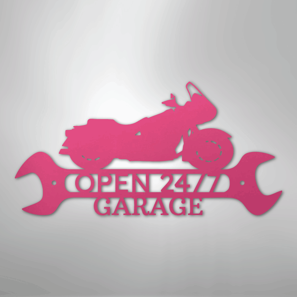 Custom Metal Wall Art - Personalized Cruiser Shop Name Sign Pink