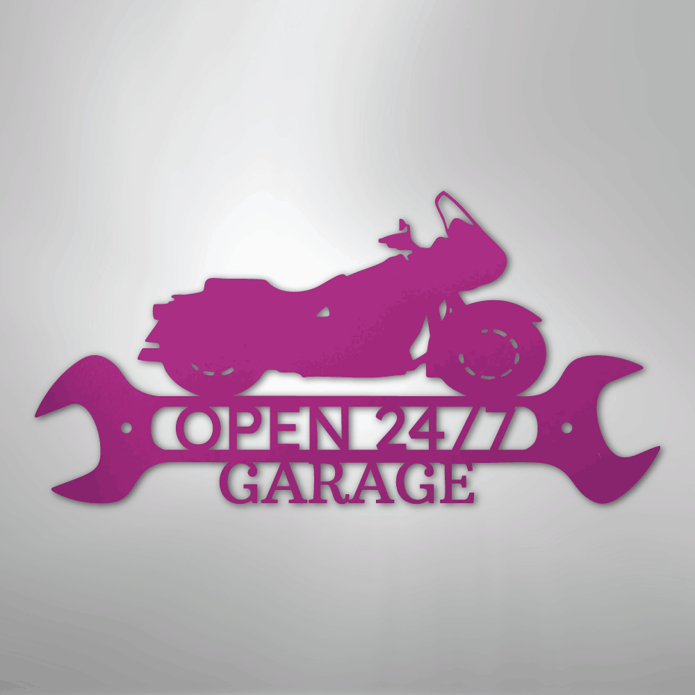 Custom Metal Wall Art - Personalized Cruiser Shop Name Sign Purple