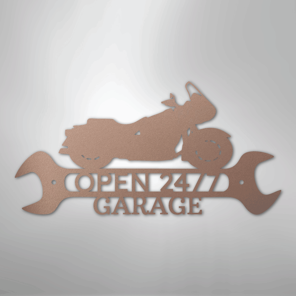 Custom Metal Wall Art - Personalized Cruiser Shop Name Sign Rose