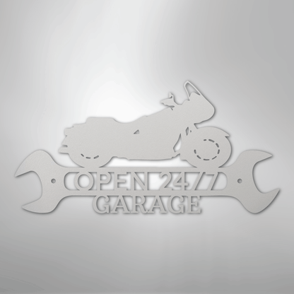 Custom Metal Wall Art - Personalized Cruiser Shop Name Sign White