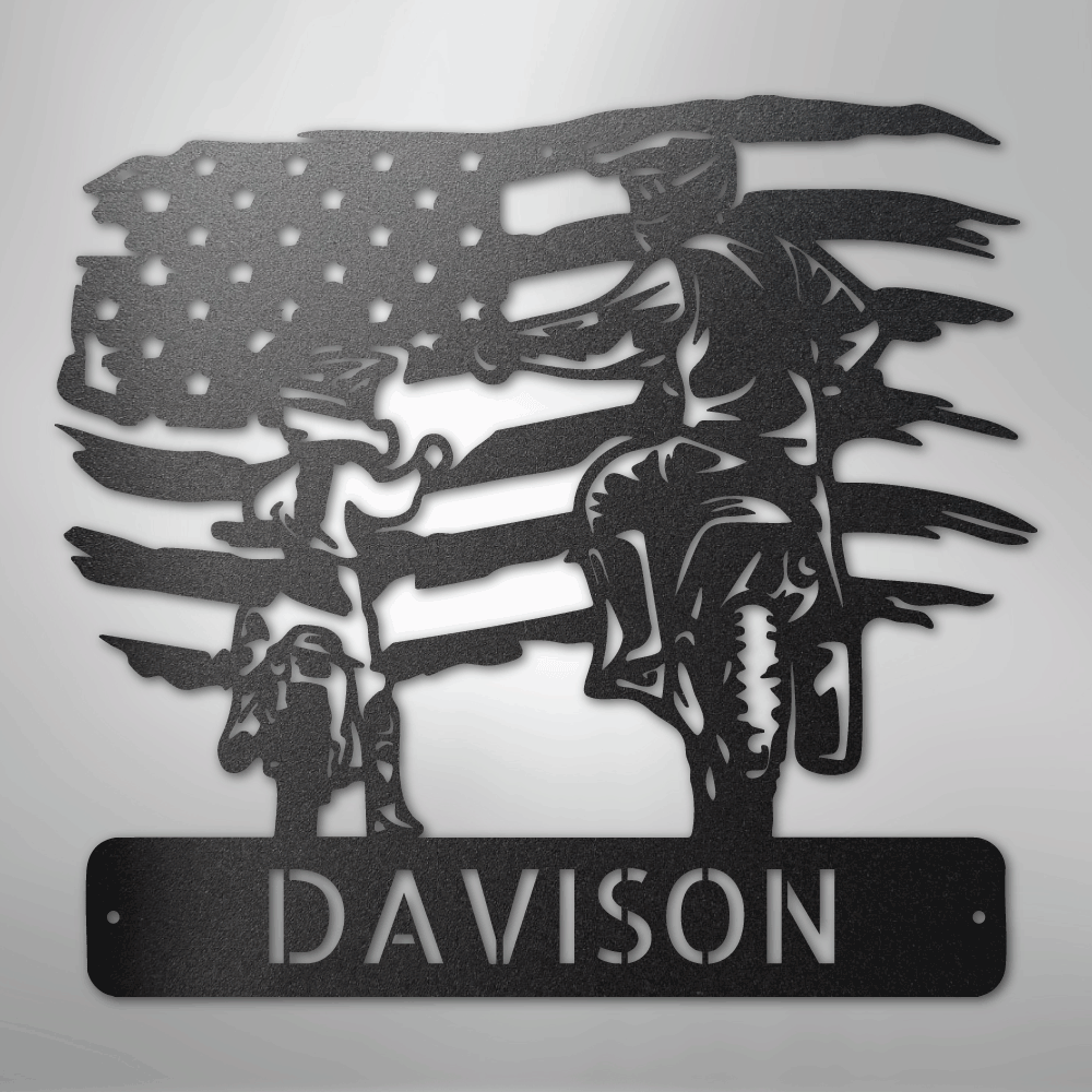 Custom Metal Wall Art - Motocross Father Son Monogram Sign