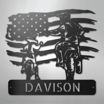 Custom Metal Wall Art - Motocross Father Son Monogram Sign