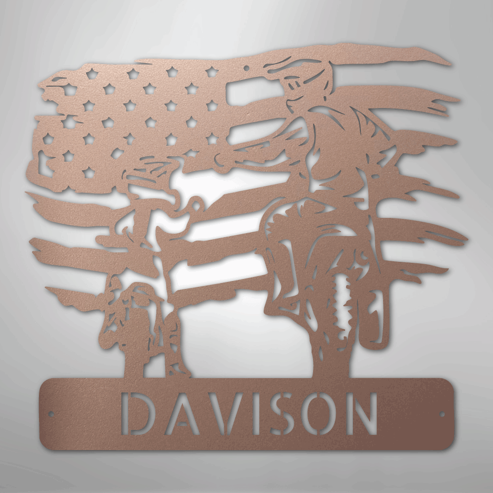 Custom Metal Wall Art - Motocross Father Son Monogram Sign Rose